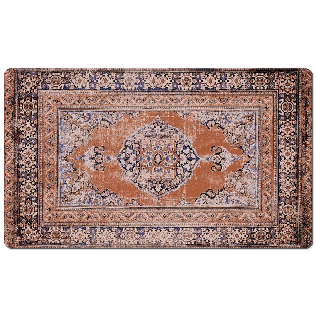 Zana Persian Desk Mat Antique Terracotta Blue