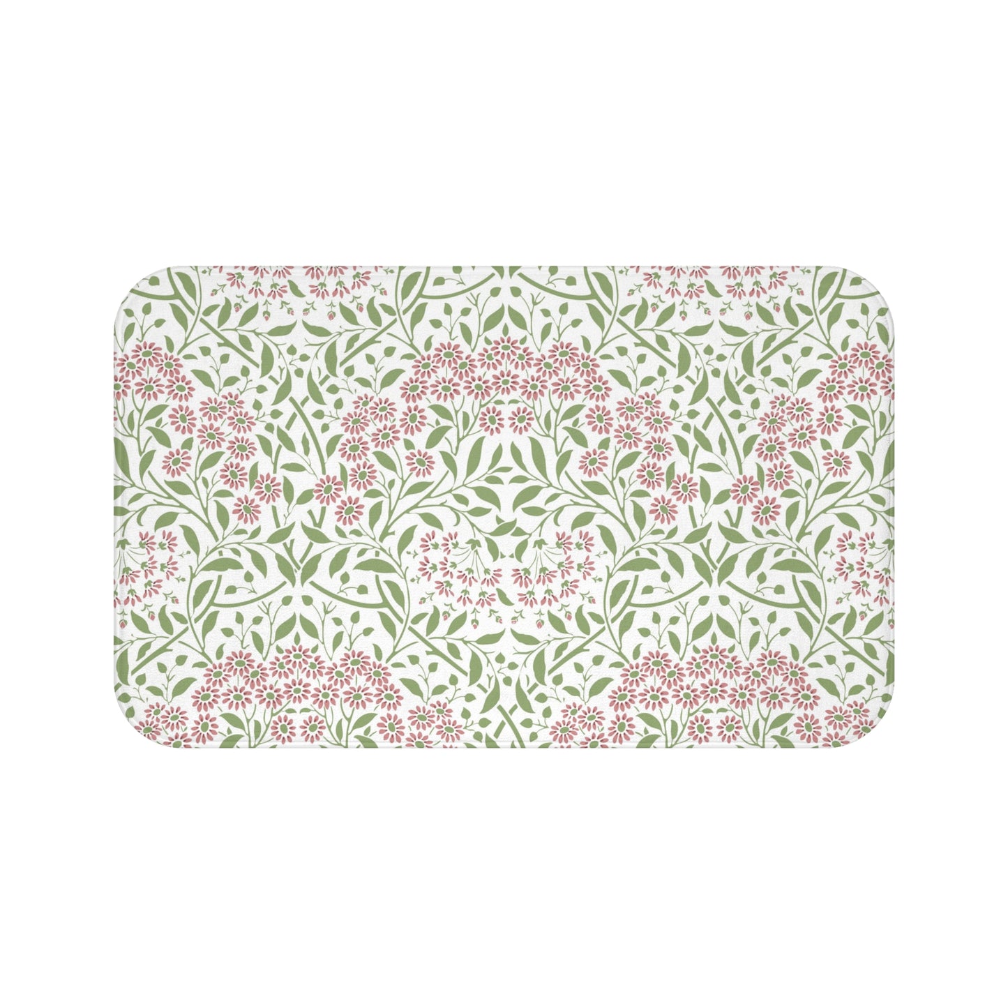 William Morris Bath Mat Floral Pink Green