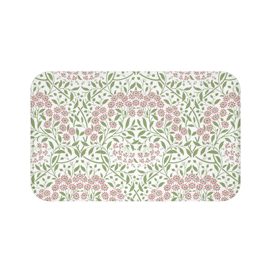 William Morris Bath Mat Floral Pink Green