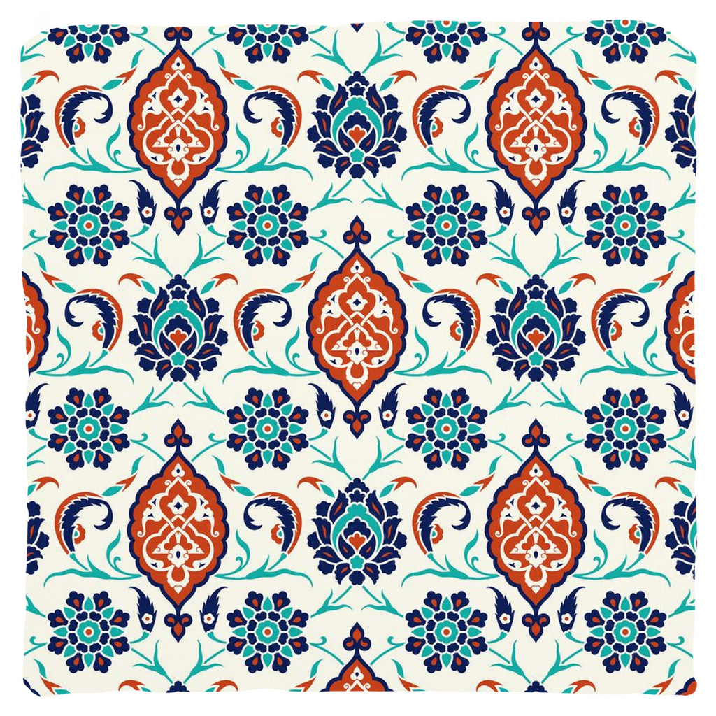 Mara Ottoman Cotton Pillows Blue Red