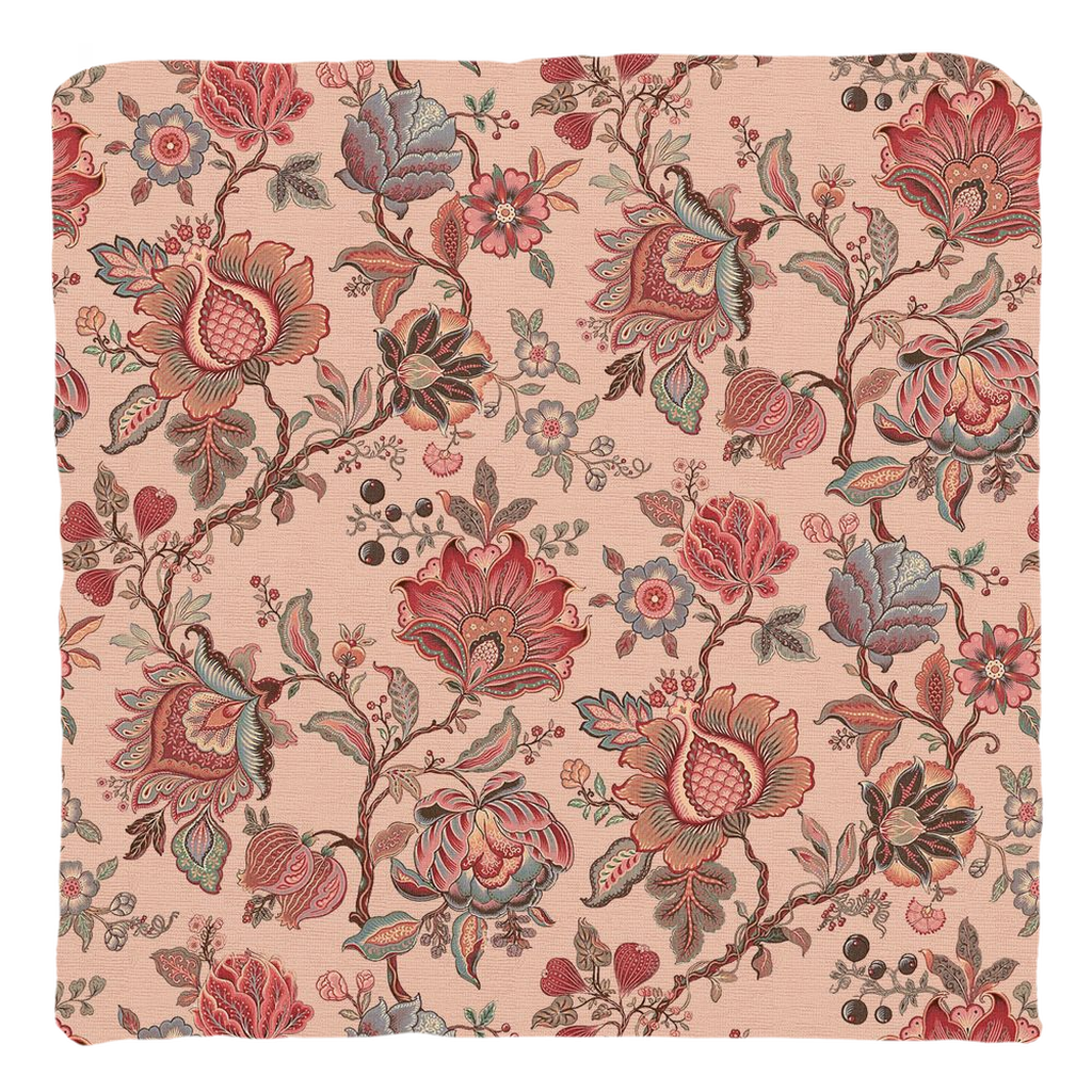 Malay Chintz Cotton Pillows Pink & Red