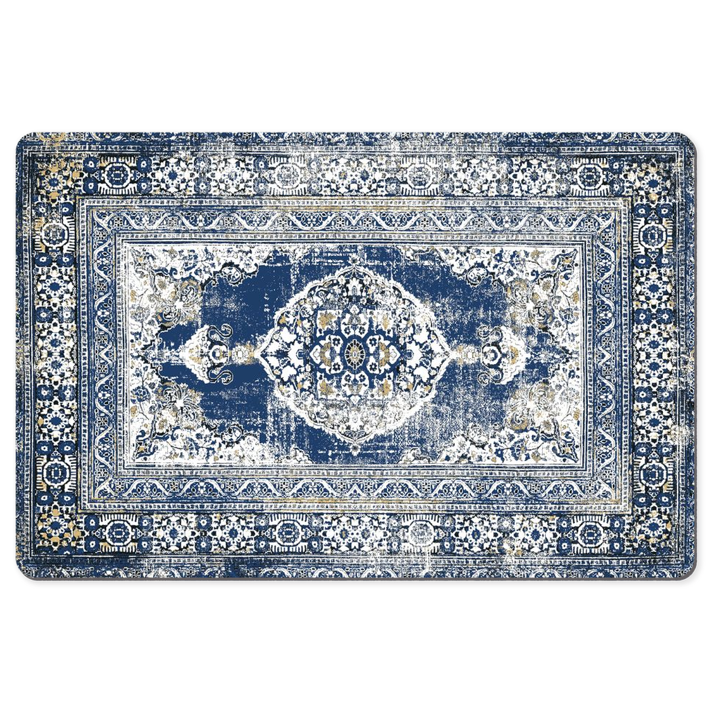 Gasperina Persian Desk Mat Antique Faded Blue White