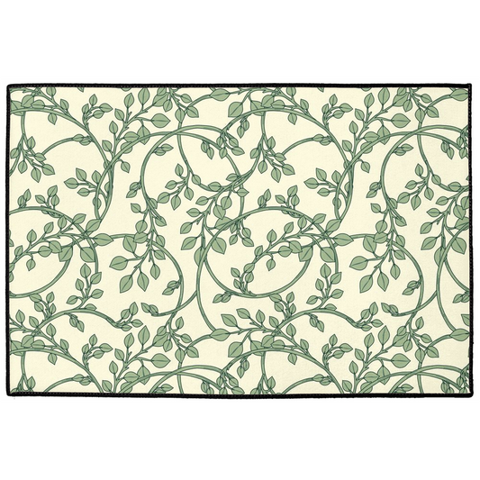Floral Vine Indoor/Outdoor Floor Mat William Morris Cream Green