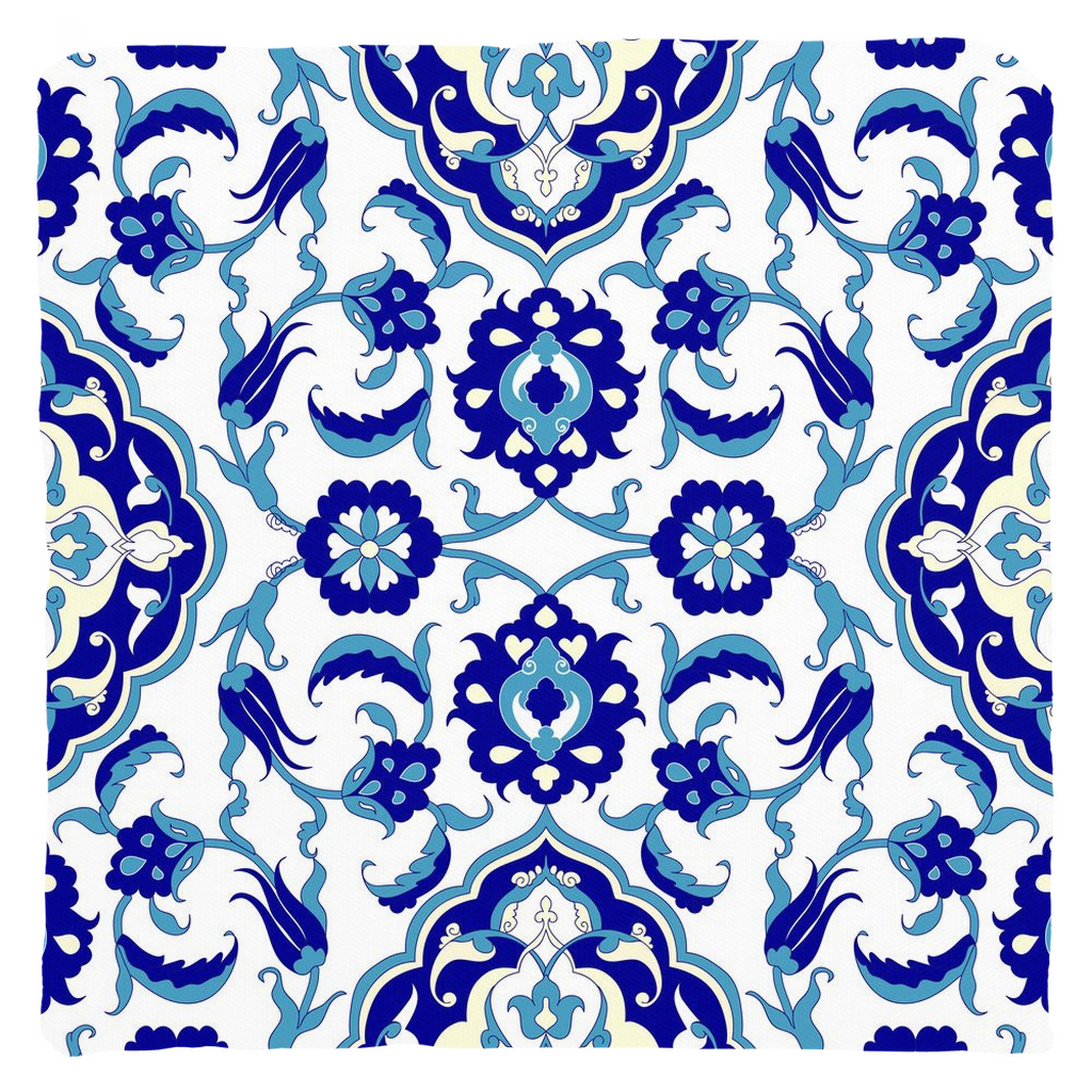 Jasmine Ottoman Cotton Pillows Aqua Blue