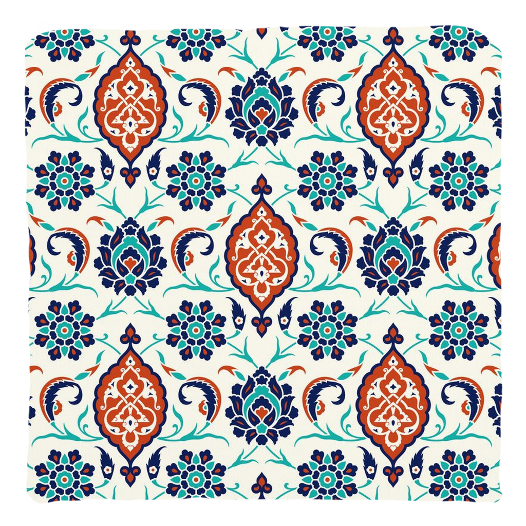 Mara Ottoman Cotton Pillows Blue Red