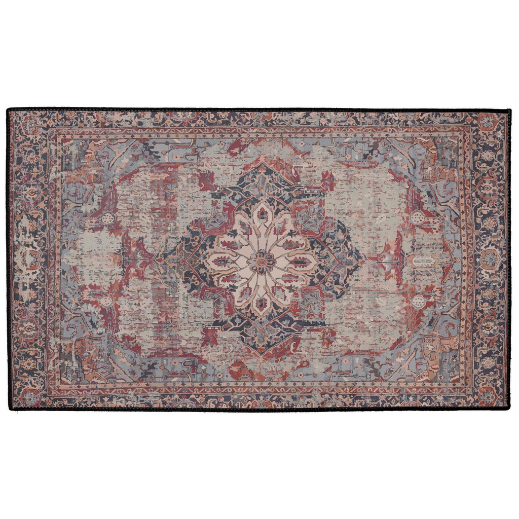 Qumis Persian Indoor/Outdoor Floor Mat Antique Plum Rose