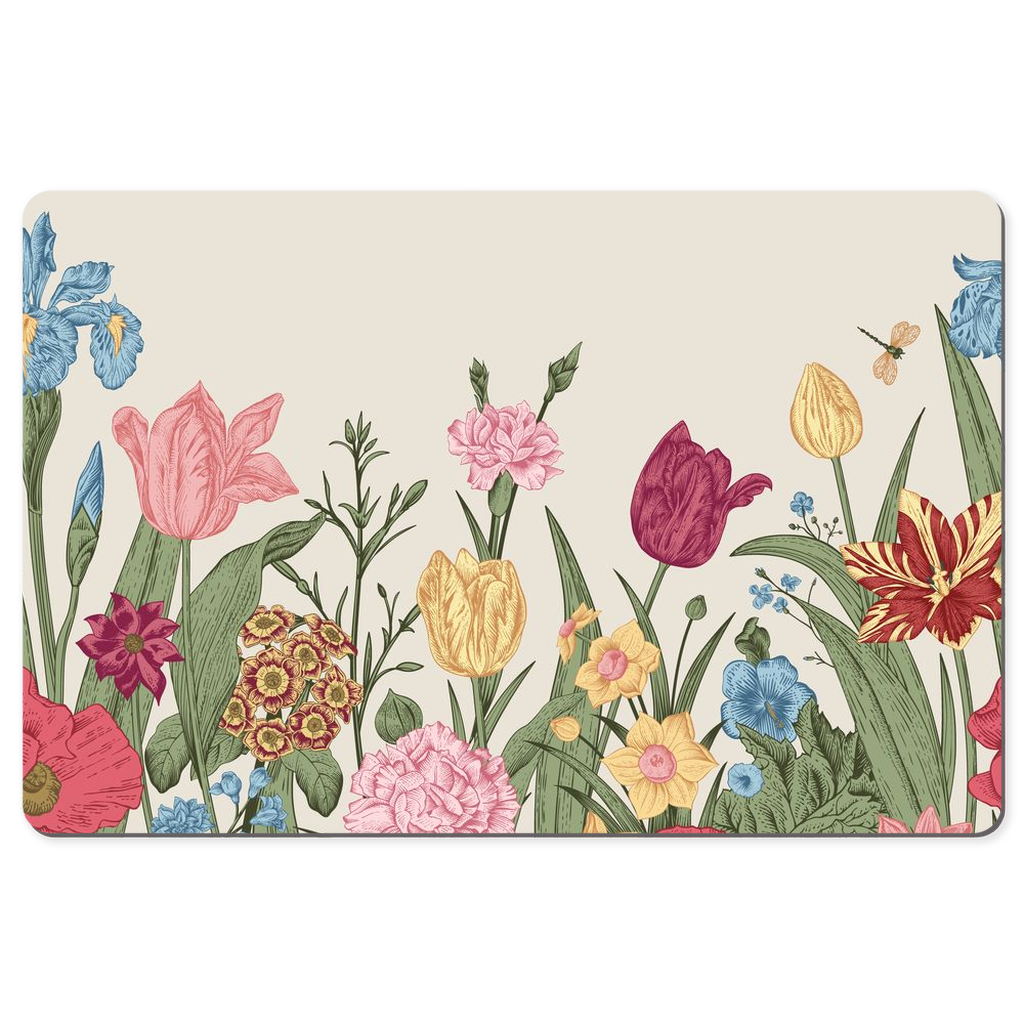 Summer Flowers Desk Mat Cottage Garden Floral