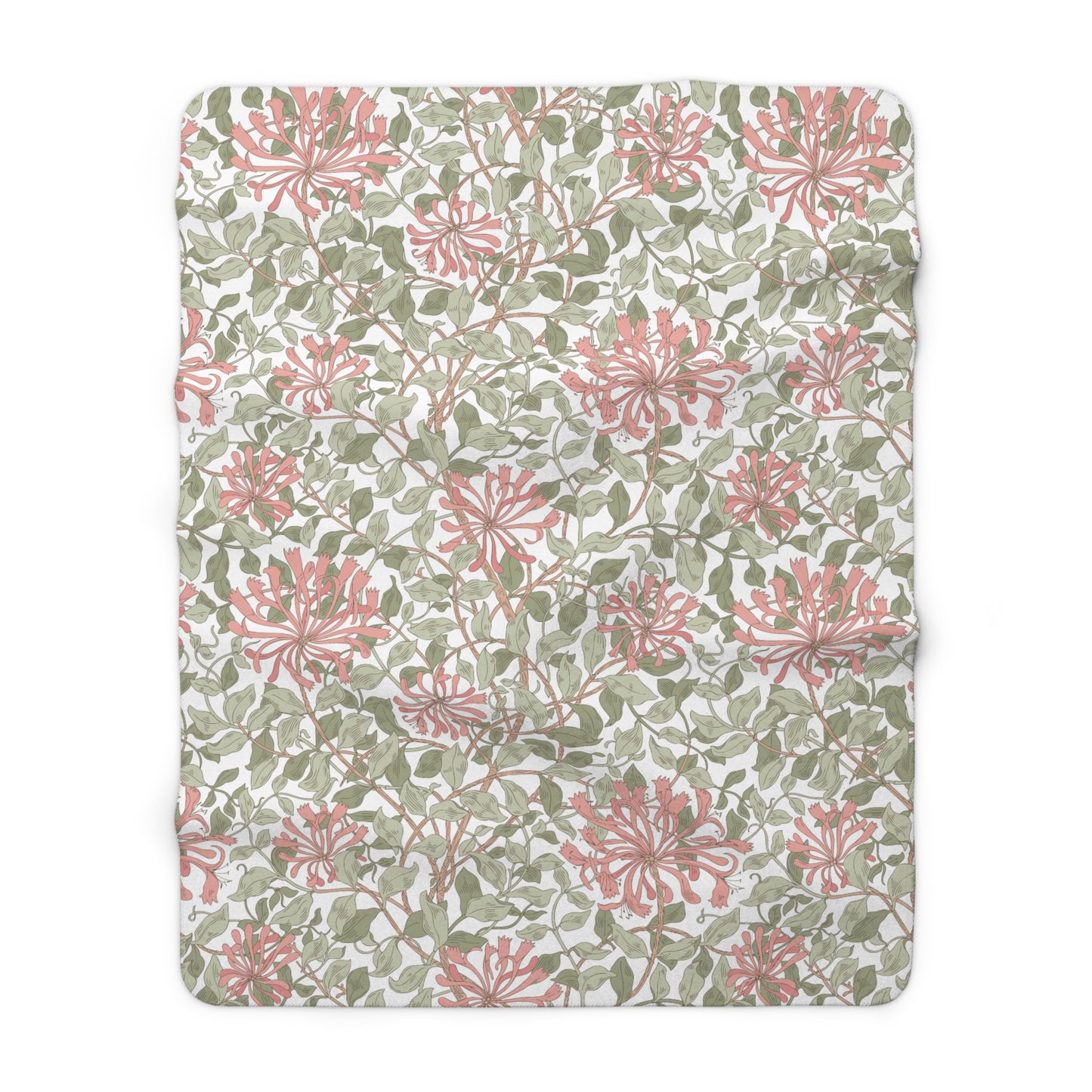 William Morris Honeysuckle Fleece Lined Blanket