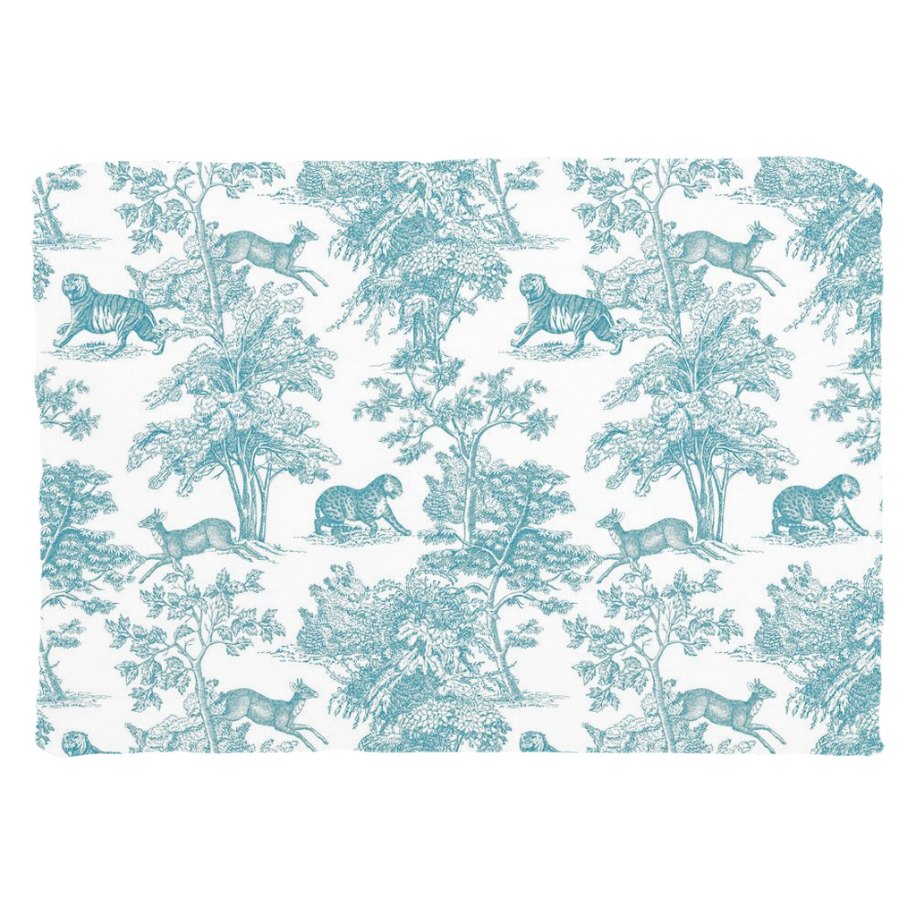 Chinoiserie Tiger Jungle Cotton Pillows Mint Toile de Jouy