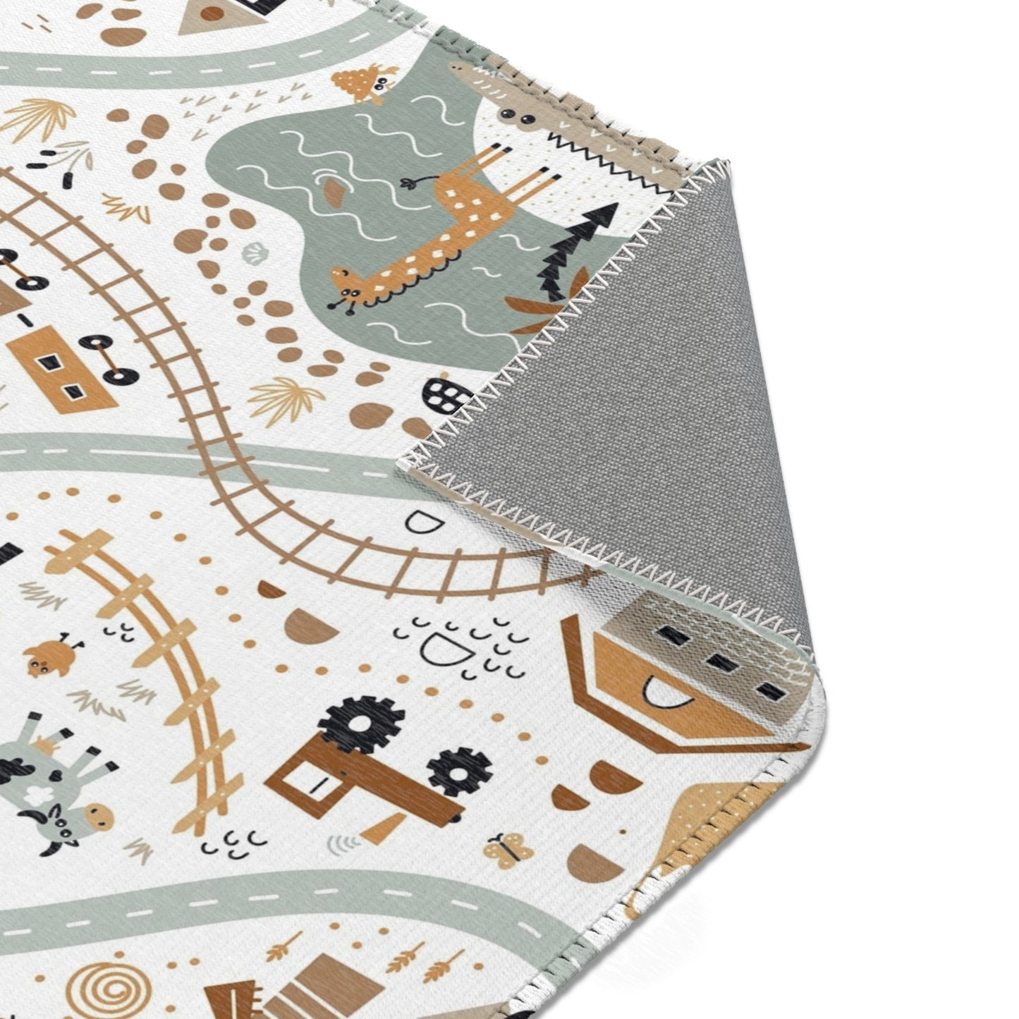 Magical Town Road Map Nursery Rug Play Mat