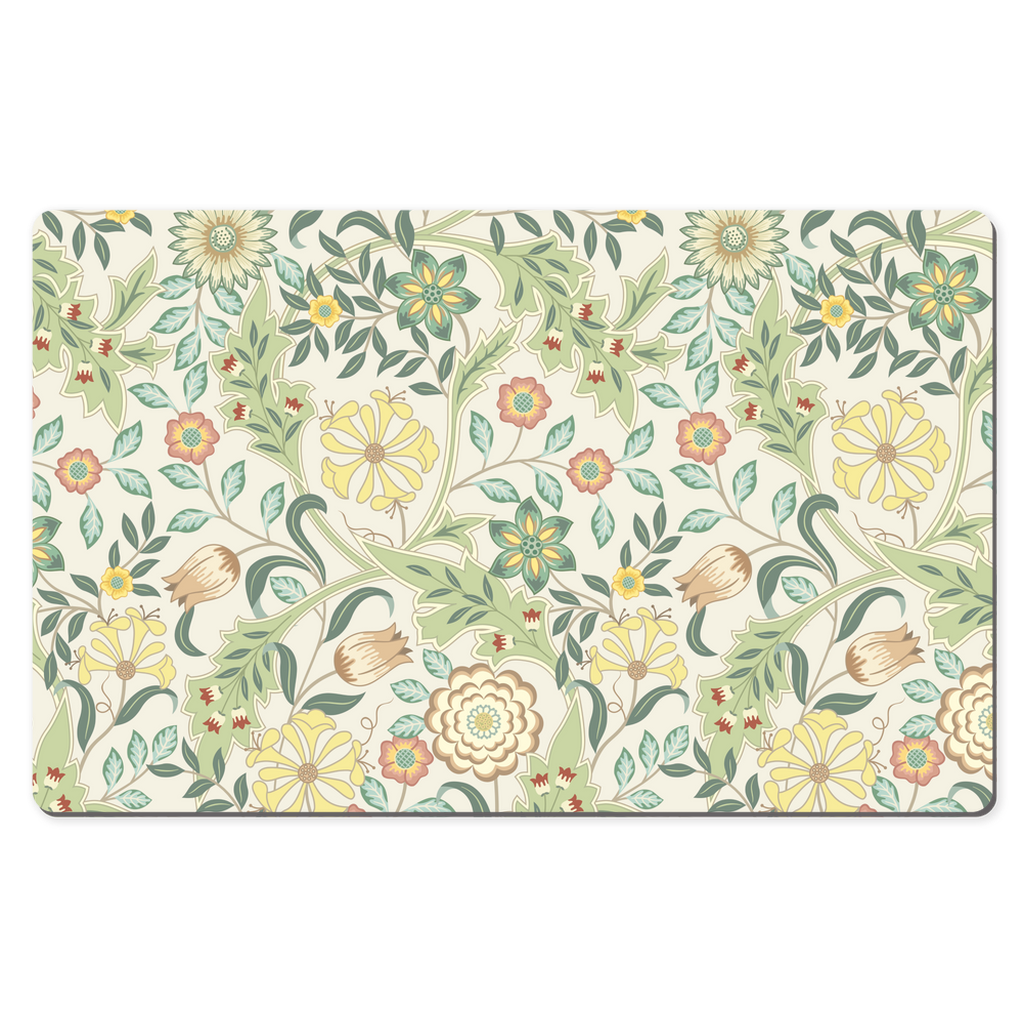 William Morris Desk Mat Wilhelmina Lemon Floral