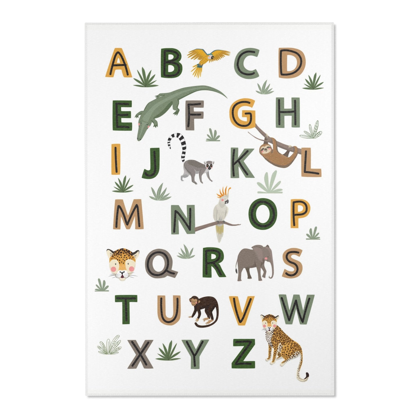 Alphabet Animal Safari Nursery Rug Play Mat