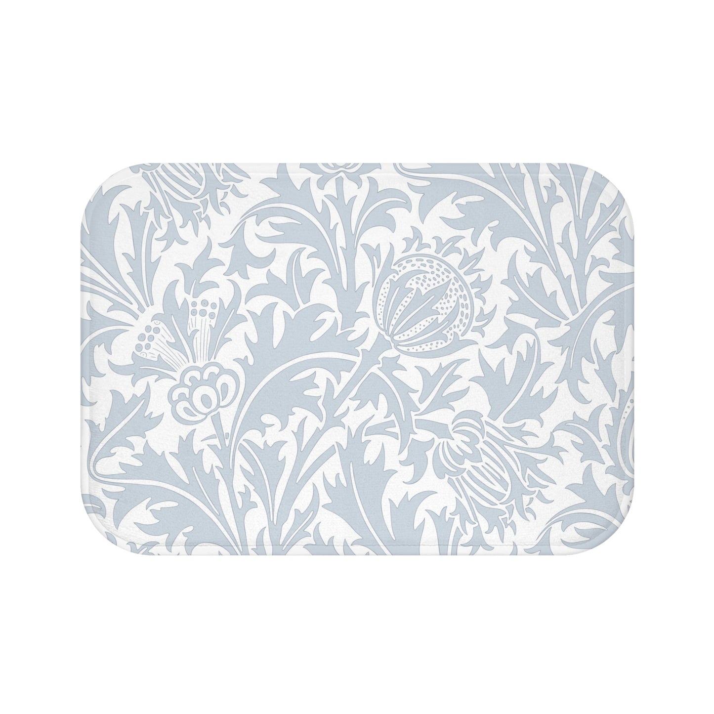 William Morris Bath Mat Thistle Silver Blue Gray