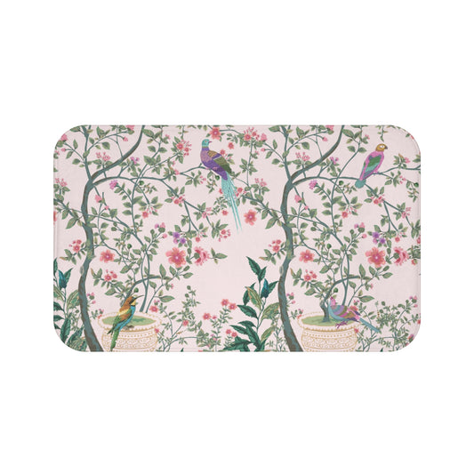 Chinoiserie Bath Mat Light Pink Fresco