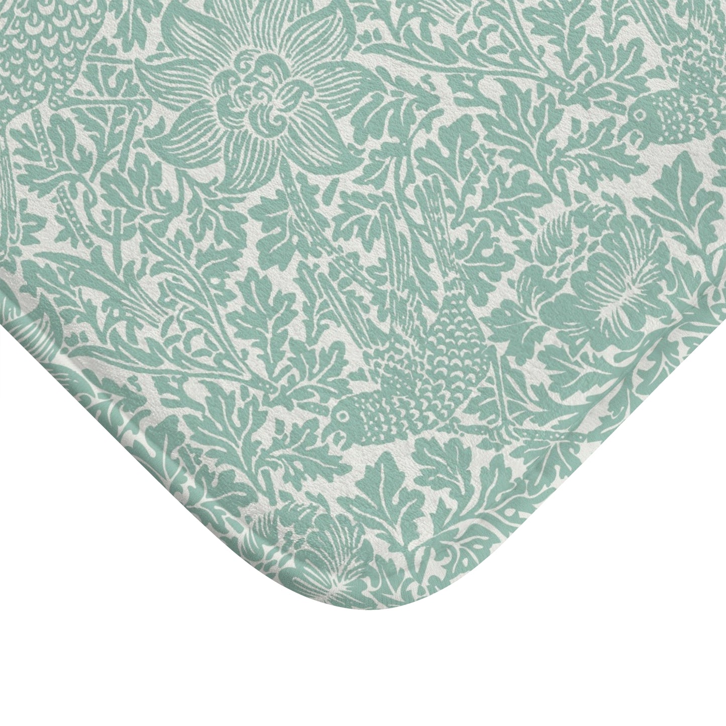 William Morris Bath Mat Bird & Anemone Mint Aqua
