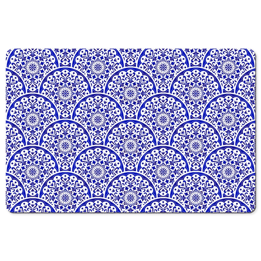 Mediterranean Desk Mat Blue White