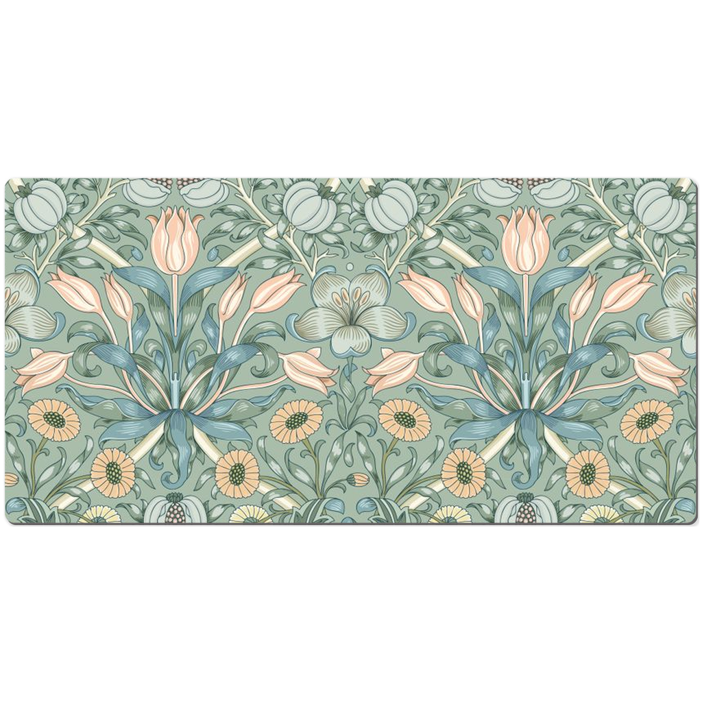 William Morris Desk Mat Duck Egg Blue Floral