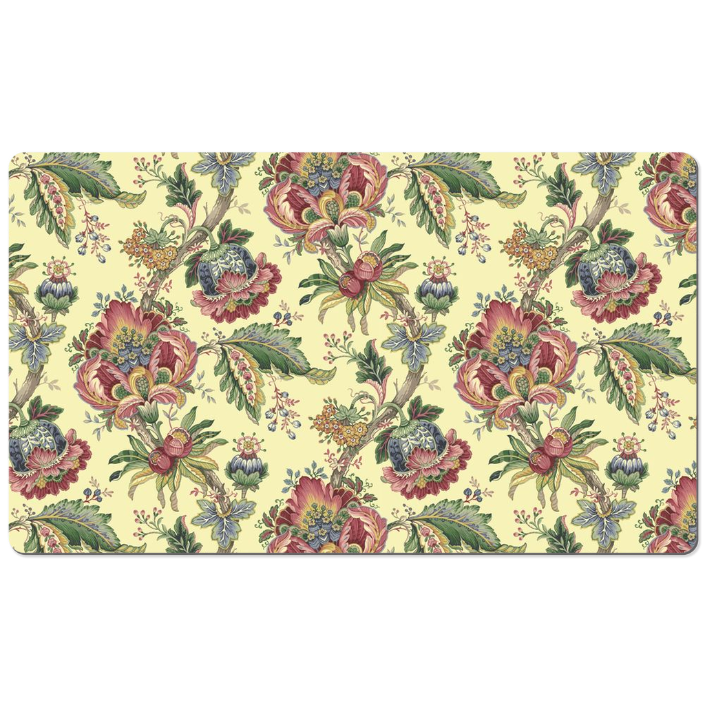 Gosford Chintz Desk Mat Lemon Pink Floral