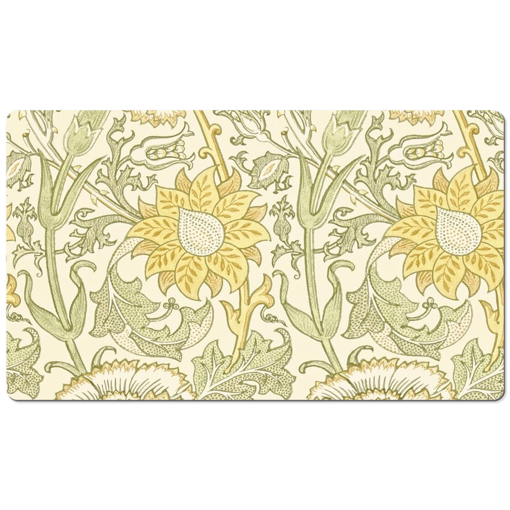 William Morris Desk Mat Pink and Rose Yellow Cowslip Fennel