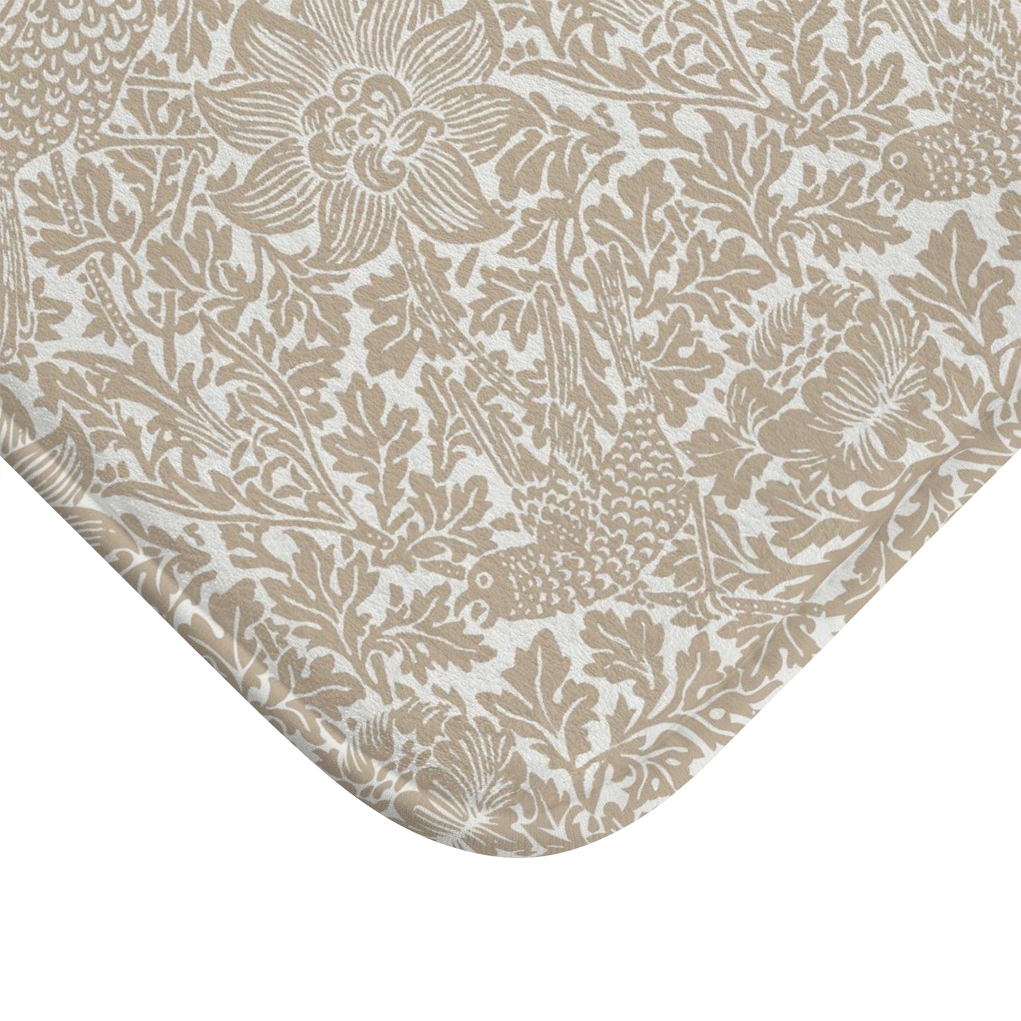 William Morris Bath Mat Bird and Anemone Beige