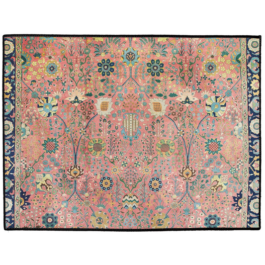 Rose Petag Tabriz Persian Indoor/Outdoor Floor Mat Antique Pink