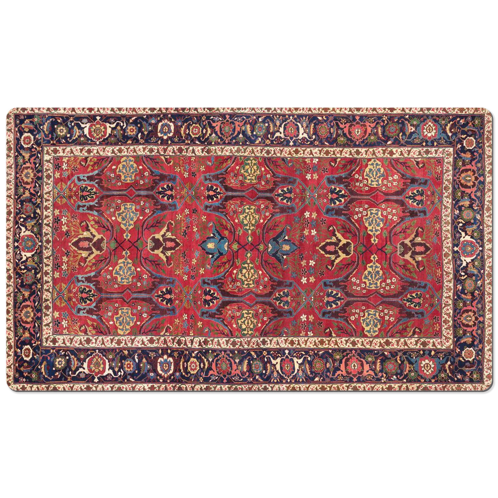 Bijar Persian Desk Mat Antique Burgundy Red