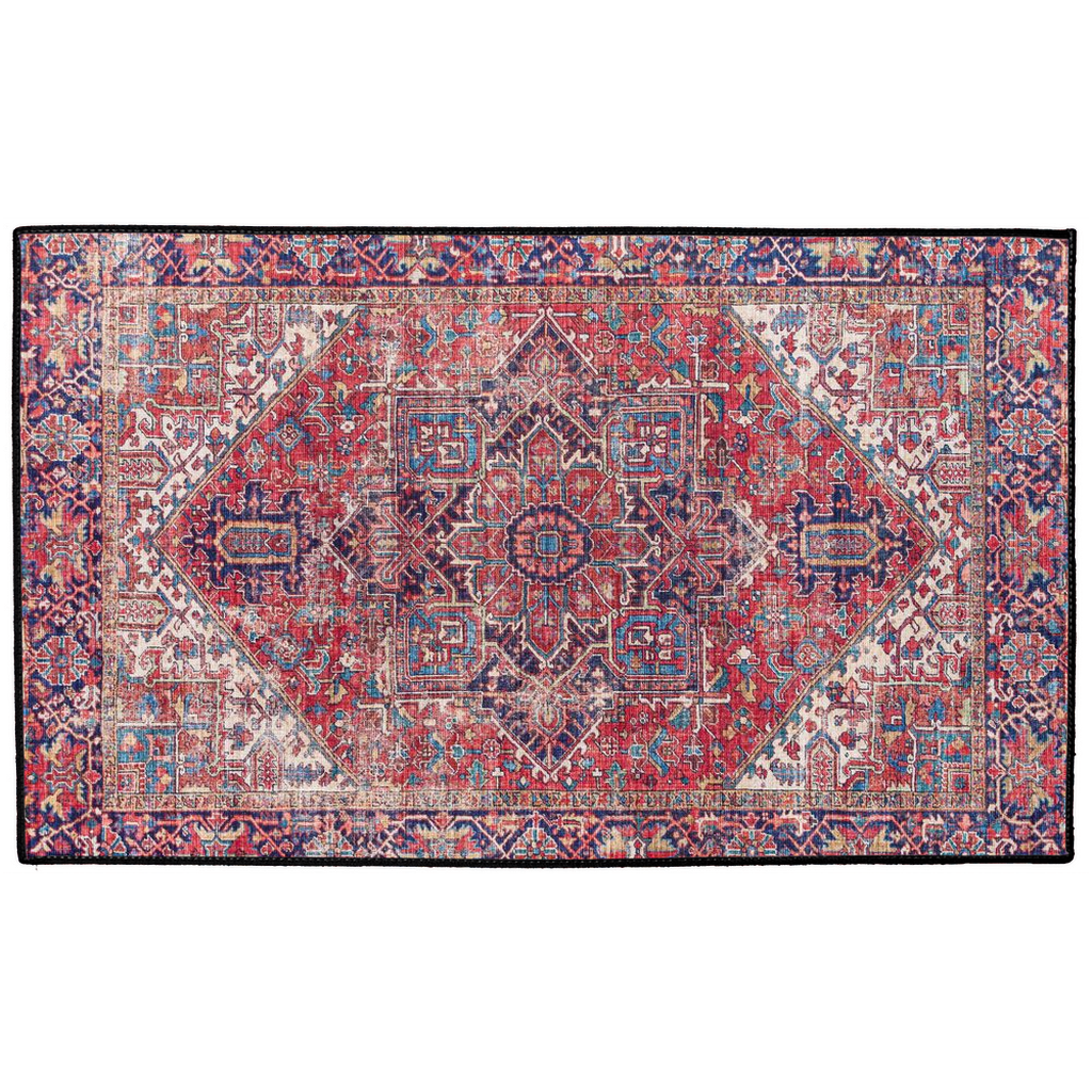 Anahita Persian Indoor/Outdoor Floor Mat Antique Burgundy Blue