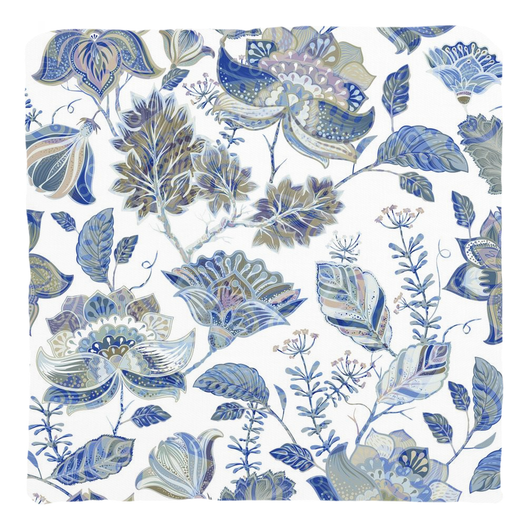 Lemuria Chintz Cotton Pillows Blue Lilac White