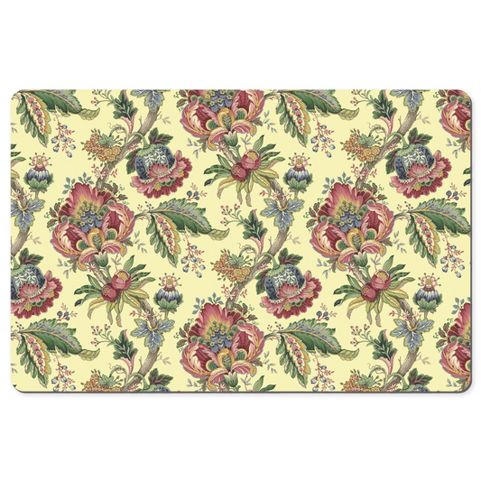 Gosford Chintz Desk Mat Lemon Pink Floral