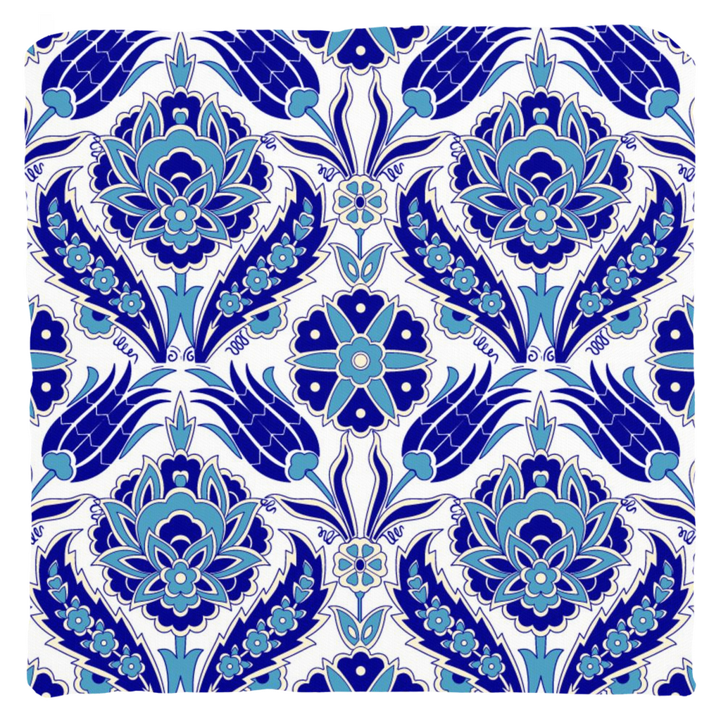 Azra Ottoman Cotton Pillows Aqua Blue