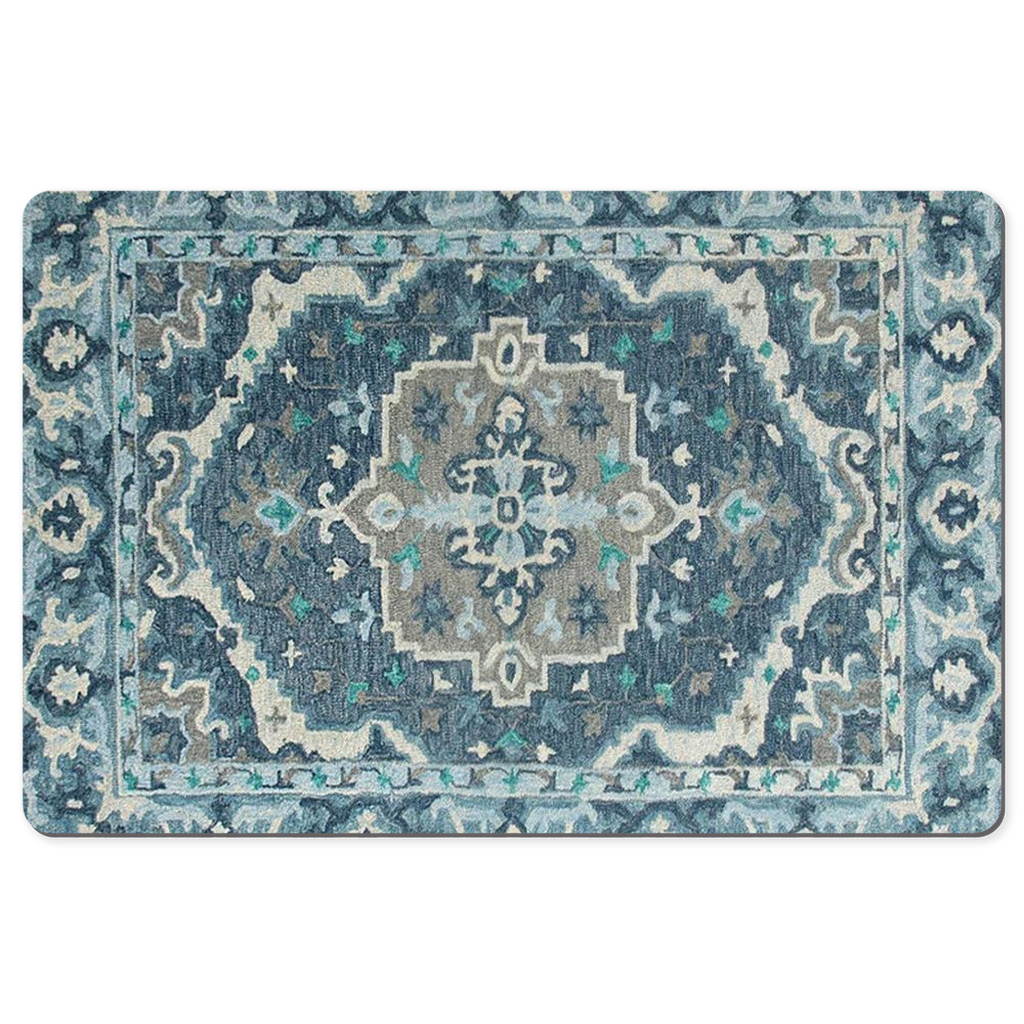 Qajar Persian Desk Mat Antique Blue Gray