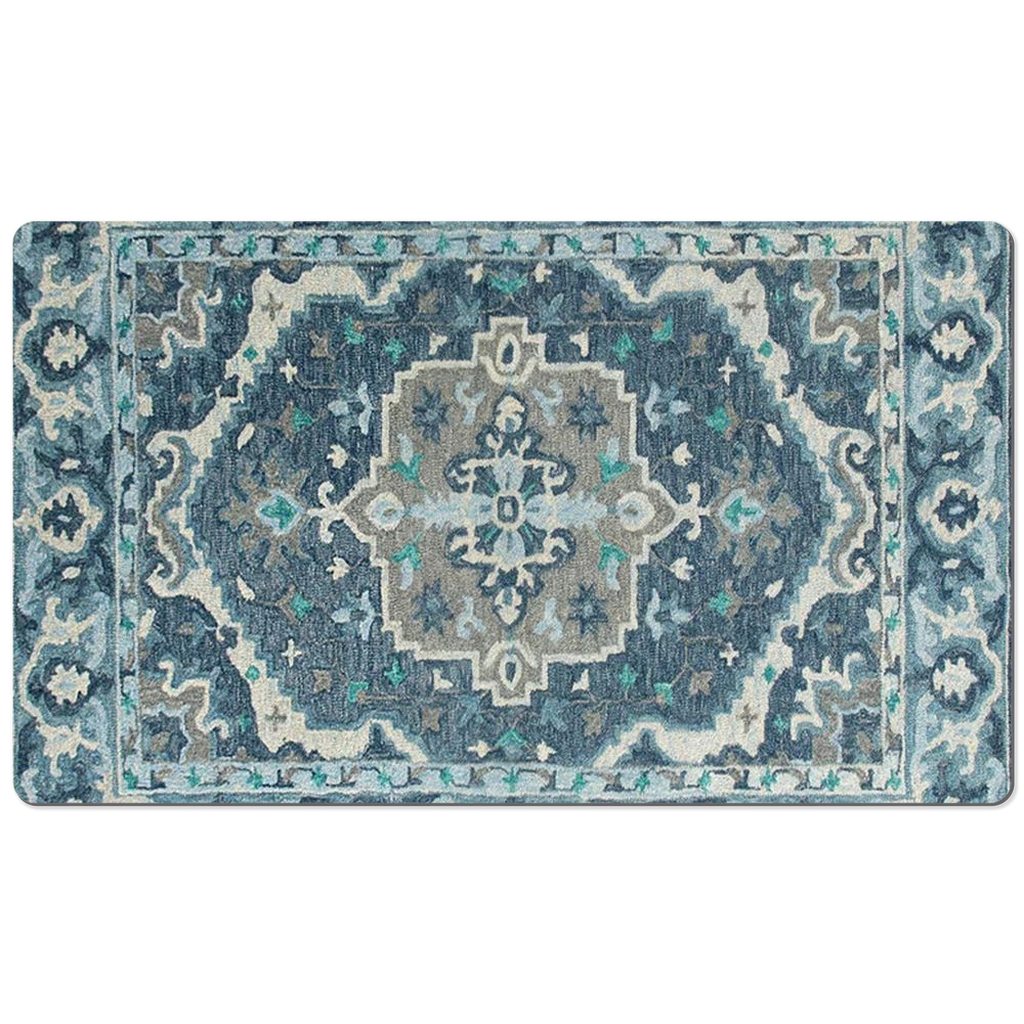 Qajar Persian Desk Mat Antique Blue Gray