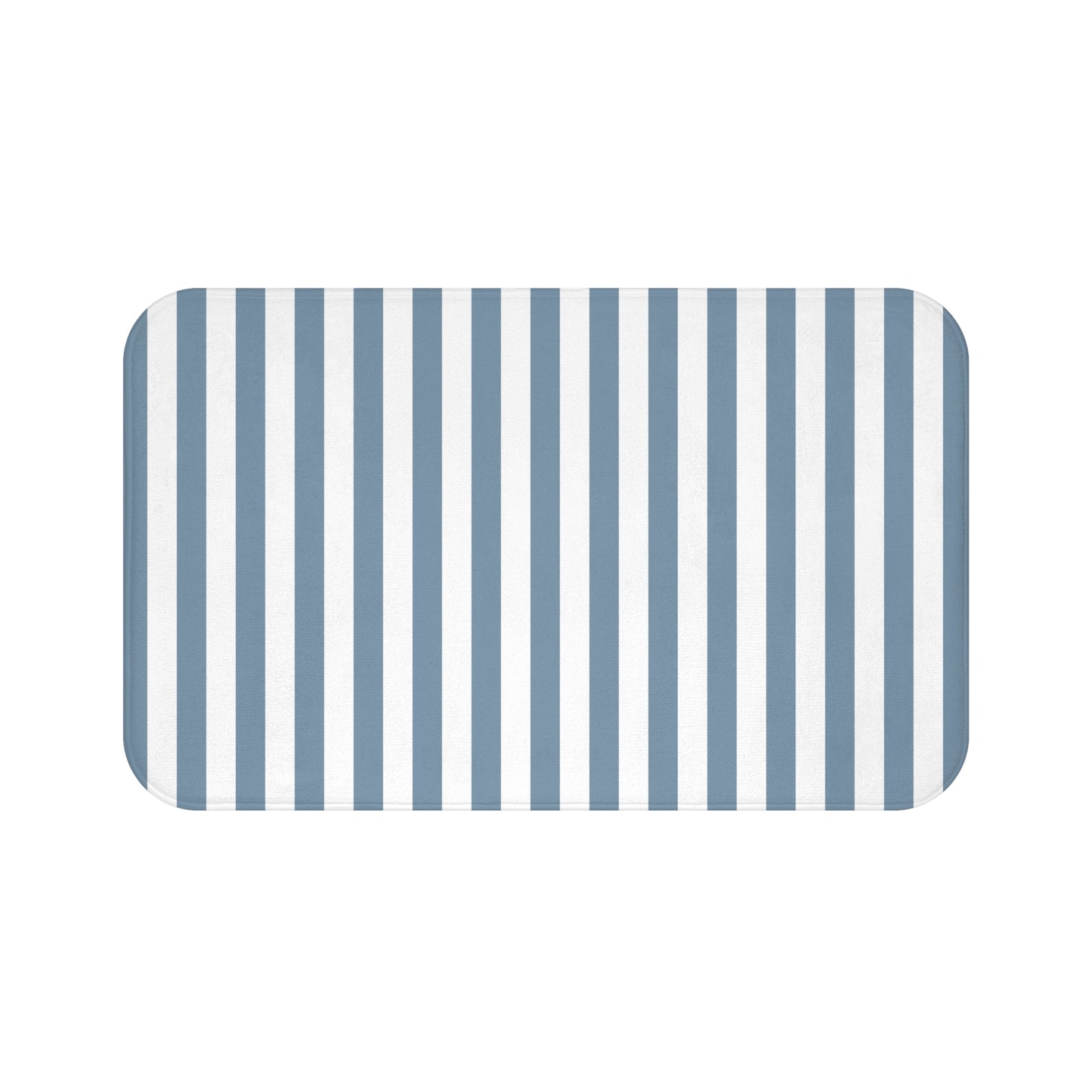 Cabana Stripe Bath Mat Chanbray Blue & White