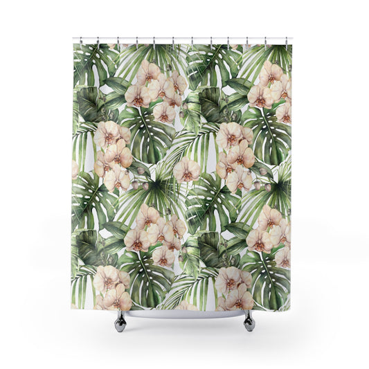 Tropical Jungle Orchid Shower Curtain