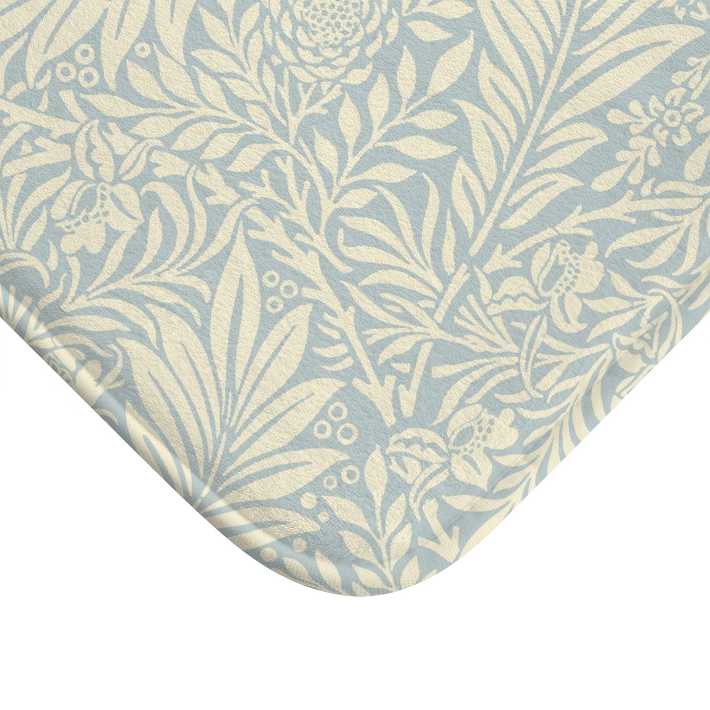 William Morris Bath Mat Larkspur Soft Blue Cream