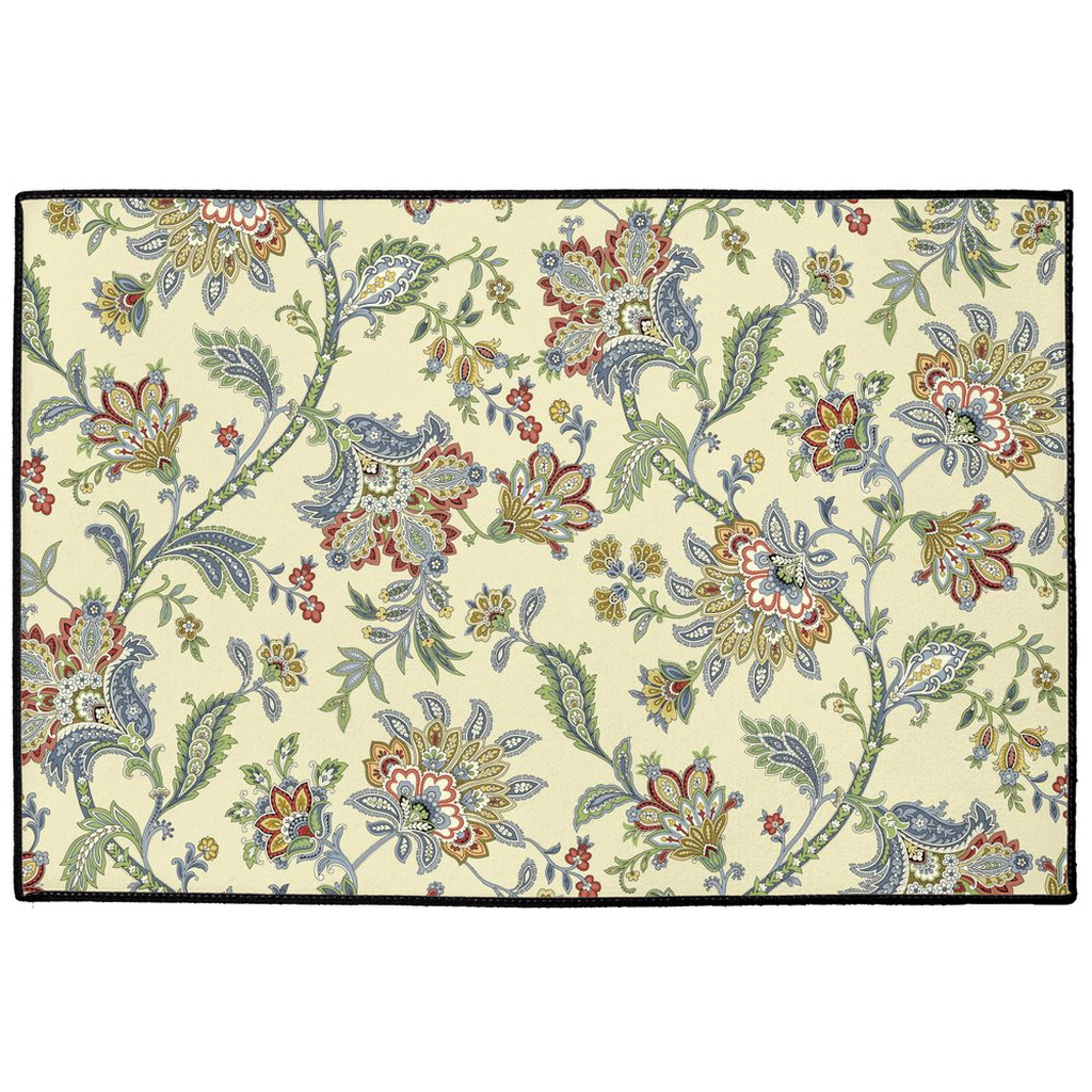 Chawton Chintz Indoor/Outdoor Floor Mat Lemon Green Blue