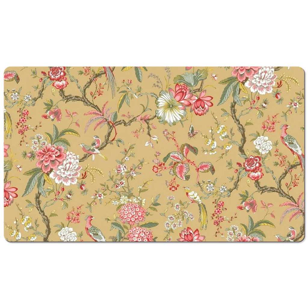 Pemberley Chintz Desk Mat Dark Beige Pink Floral