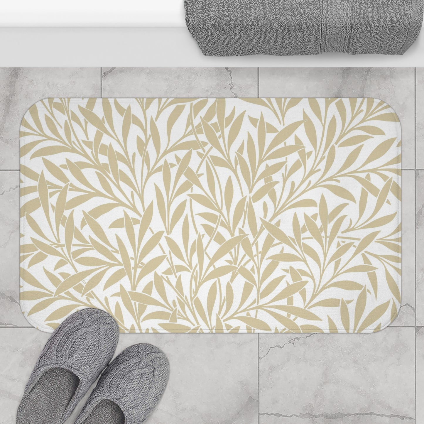 William Morris Bath Mat Willow Beige