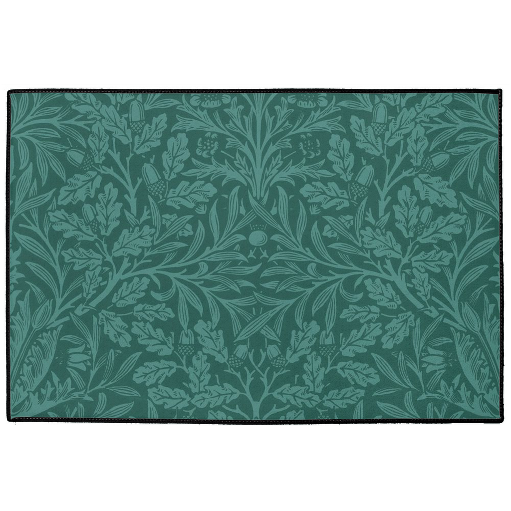 Acorn Indoor/Outdoor Floor Mat William Morris Teal Green