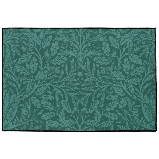 Acorn Indoor/Outdoor Floor Mat William Morris Teal Green