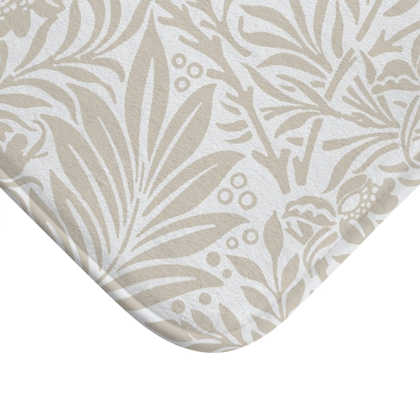 William Morris Bath Mat Larkspur Beige White