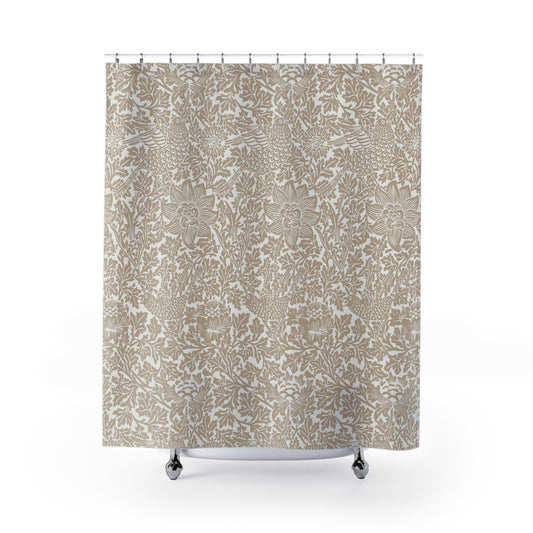 William Morris Bird & Anemone Cool Beige Shower Curtain