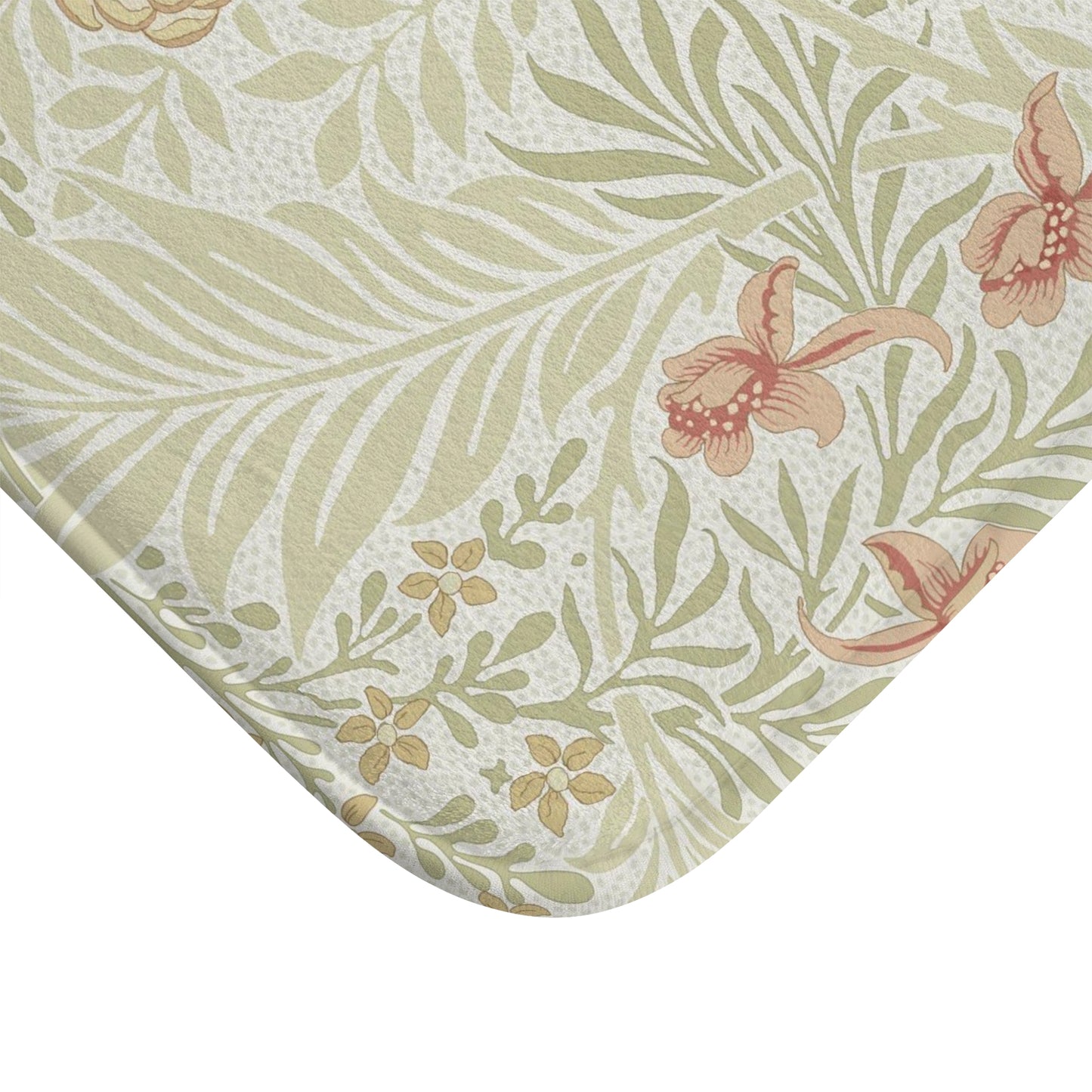 William Morris Bath Mat Soft Green Peach