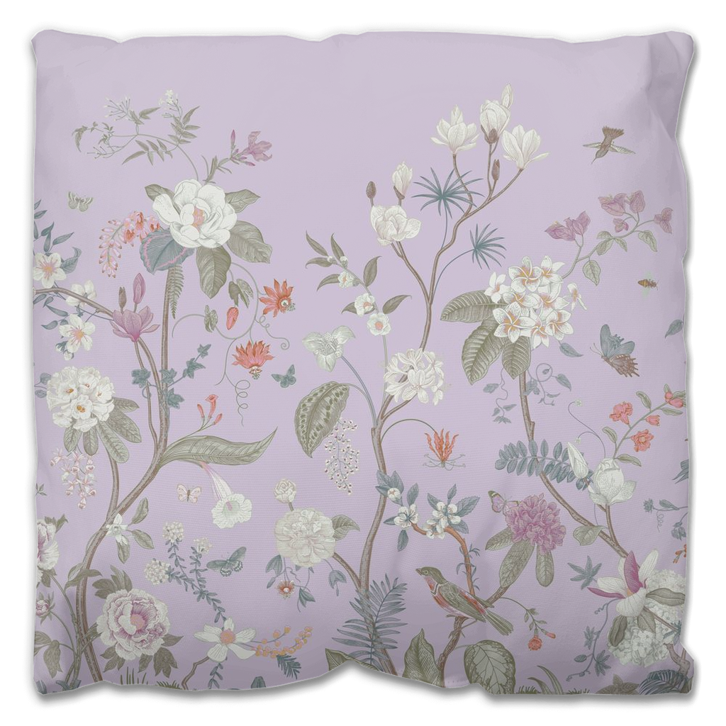 Chinoiserie Floral Outdoor Pillows Lilac Purple
