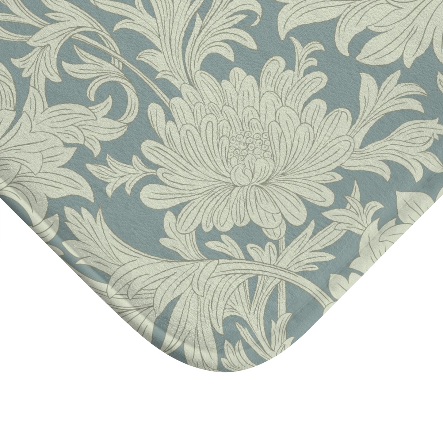 William Morris Bath Mat Chrysanthemum Gray Cream