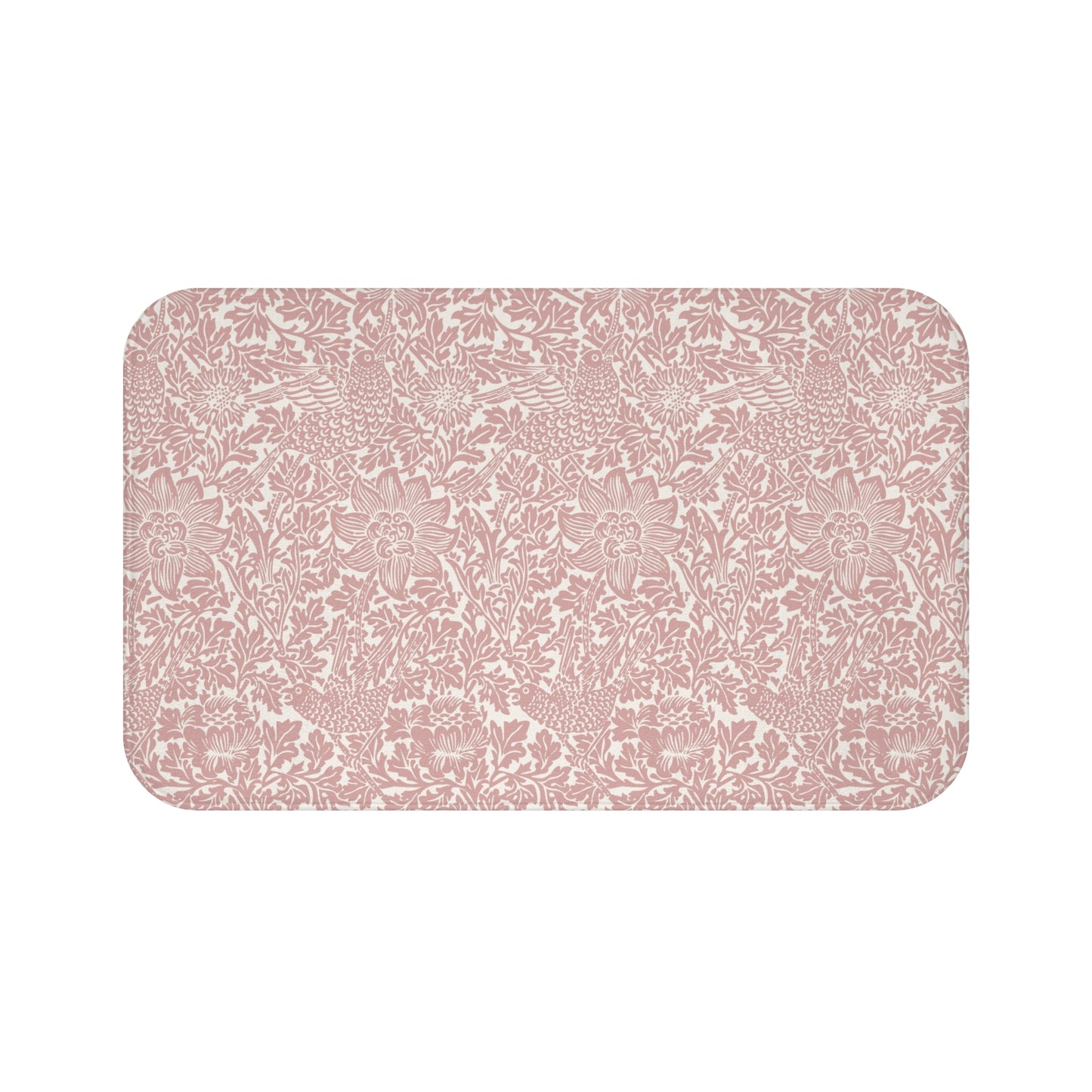 William Morris Bath Mat Bird & Anemone Pink