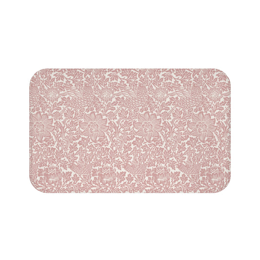William Morris Bath Mat Bird & Anemone Pink