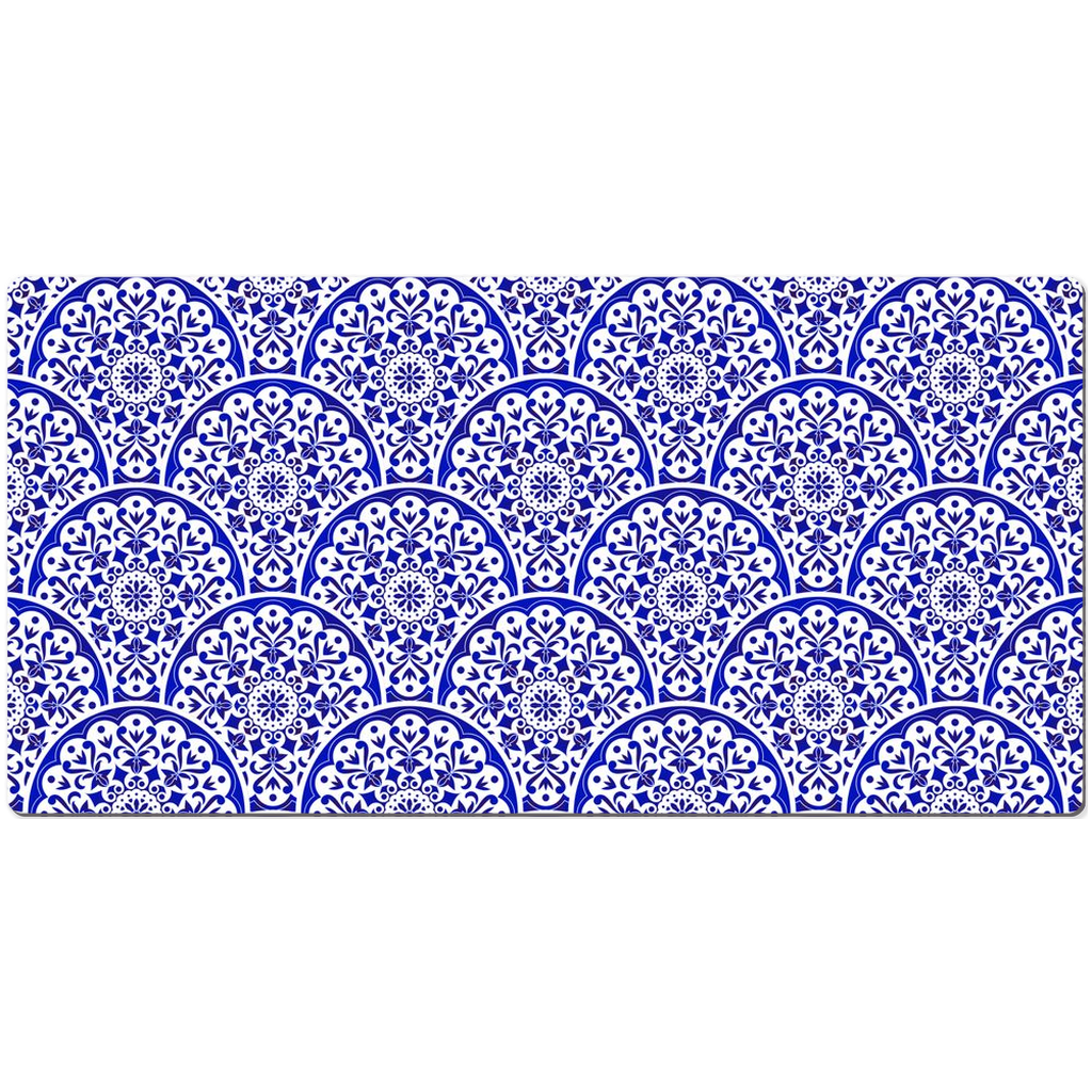 Mediterranean Desk Mat Blue White