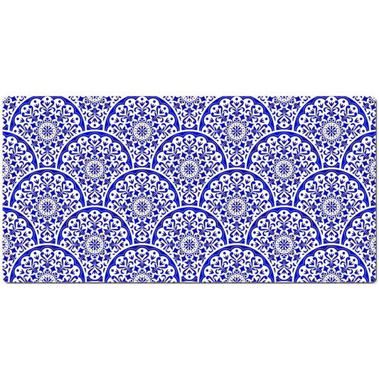 Mediterranean Desk Mat Blue White