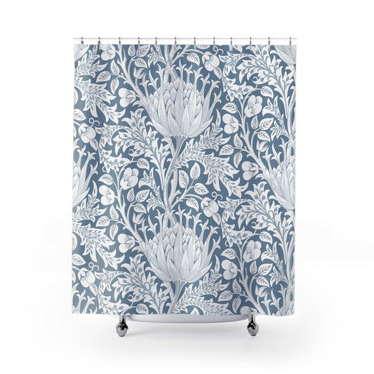 William Morris Blue Artichoke Shower Curtain